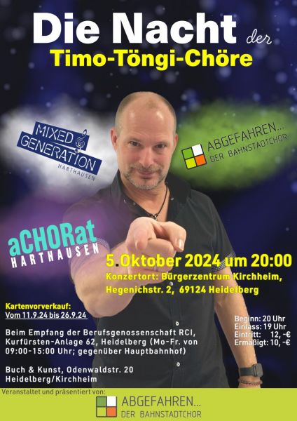 Plakat &quot;Die Nacht der Timo-Töngi-Chöre&quot; in Kirchheim